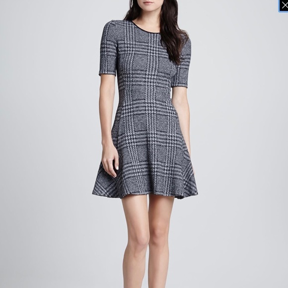 Theory black and white houndstooth plaid dress - Picture 1 of 8
